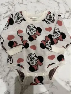 futafuta ミニーちゃん ニットロンパース70cm