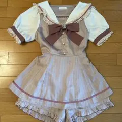 リズリサ　LIZLISA セーラーカラーセットアップ　ピンク　半袖 フリーサイズ