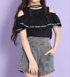 ANAP GIRL♡オフショルダー♡肩開き、肩出し　S（150）のサムネイル