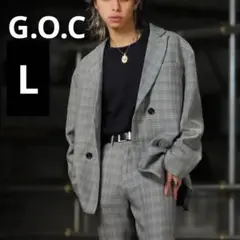 G.O.C／テーラードオーバーサイズテーラードジャケット チェック L