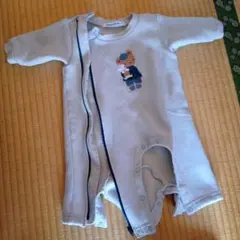 familiar クマ刺繍ロンパース 60