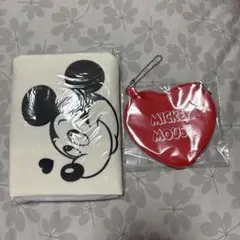 ミッキーマウス トートバッグ＆ハート型ポーチ 2点セット