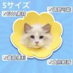 エリザベスカラー 猫用 犬用 ソフト 着脱便利 傷舐め防止 引っ掻き防止　S