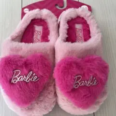 Barbie ハート型　ファースリッパ ピンク　新品19㎝〜20㎝