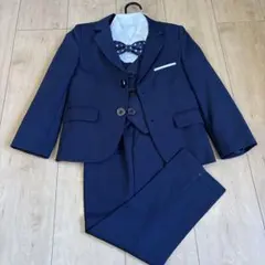 ネイビー フォーマルスーツ 蝶ネクタイ付き　100㎝