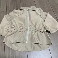 【美品】ベージュ ジップアップジャケット　ウインドブレーカー　90サイズ