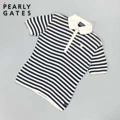 パーリーゲイツ ボーダーポロシャツ ゴルフ ネイビー サイズ1*FD819