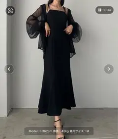 ブラックキャミワンピース M