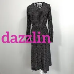 dazzlin ワンピース ブラック ドット ロング　裾アシンメトリー