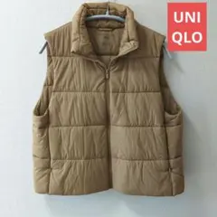4月末迄掲載★ユニクロ ウォームパデッド キルティングベスト ベージュ