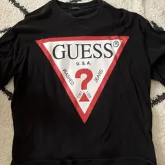 GUESS ブラック ロゴ Tシャツ 半袖