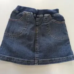 デニムスカート ゴムウエスト ポケット付き