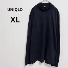 ユニクロ ブラック ハイネック 長袖カットソー シンプル 無地 ナチュラル XL