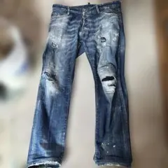 38 M☆DSQUARED2 デニム スキニー グランジ ブルー クールガール 