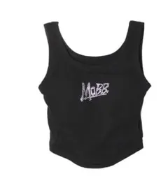 MOBB ストーン刺繍 ブラック タンクトップ
