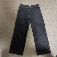 WYM ダークデニム ワイドレッグパンツ