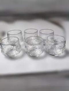 昭和レトロ ガラスぐい呑み 6個セット 冷酒グラス 小鉢 デザートカップ