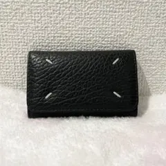 極美✨マルジェラ キーケース 6連 4ステッチ レザー シボ革 ブラック