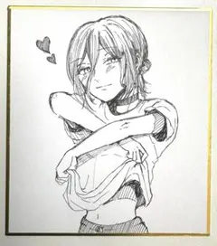 レゼ　チェンソーマン　3点セット　手描き色紙イラスト