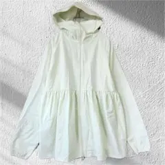 新品コカ UVカットギャザーパーカー アイボリー白COCA S つば付きフード