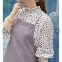 green label relaxing ドットギャザーブラウス