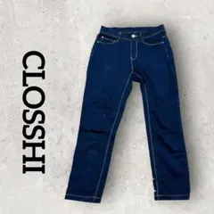 CLOSSHI ストレッチパンツ デニムパンツ (М) ネイビー系 レディース