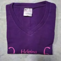 Curves 半袖 Tシャツ パープル ピンク リボン Mサイズのサムネイル