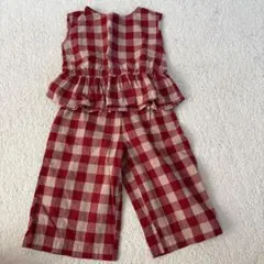 pairmanon キッズ セットアップ 110cm チェック柄　赤
