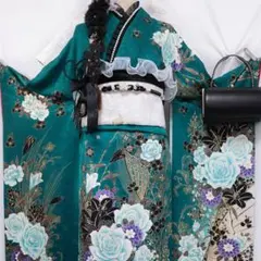 振袖7点セット168.5cm◆フルセット成人式前撮りエメラルドグリーンSZ58