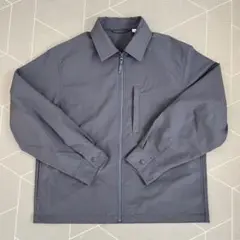 GU メンズジップアップユーティリティシャツ グレー