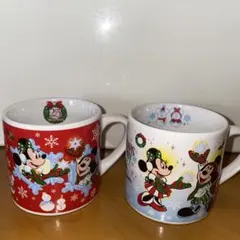 ミッキー・プルート クリスマスマグカップ 2個セット