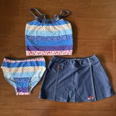 ミキハウス　140cm カラフル水着セット（トップス・ショーツ・スカート）