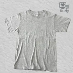 Champion 챔피언 Tシャツ グレー 無地 ロゴ刺繍 S 半袖
