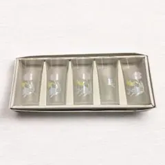 【新品・未使用】花柄 ガラス コップ グラス 5個セット