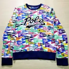 Polo Ralph Lauren　ラルフローレン　総柄　 トレーナー　刺繍　M