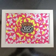 手描きアート作品 コーヒーカップ