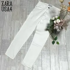 【ZARAザラ】ストレッチ　スキニーデニムジーンズ　スリムフィット　白　USA4