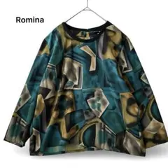 日本製ロミナRomina 레트로 幾何学模様 総柄ブラウスシャツY2K
