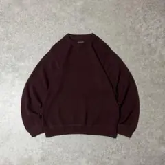 00s エディーバウアー コットンニット クルーネック ボルドー Lサイズ