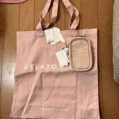 GELATO PIQUE ピンクトートバッグとポーチのセット
