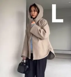 mysa closet L中薄橙 ウールフード付きジャケット しまむら コート