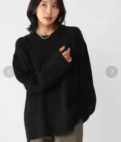 新品タグ付　BARNYARDSTORM　クルーAQUAニット　ブラックＭ