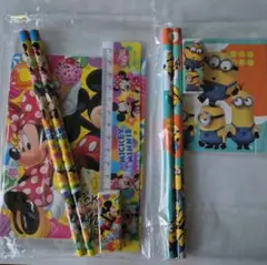 ディズニー　ミッキー・ミニー　ミニオンズ　文具セット