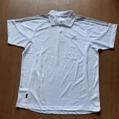adidas ポロシャツ　半袖　ホワイト　Mサイズ　ドライ　メンズ