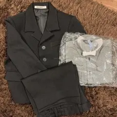 ブラックスーツ(ジャケット、半ズボン)シャツセット