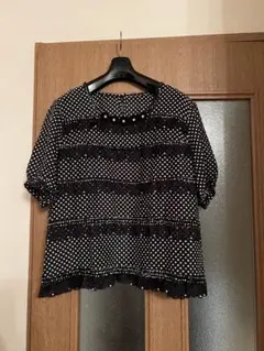 【美品】インゲボルグ　ブラウス　ドット柄　花モチーフ✨✨
