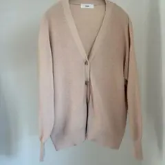 Elura エルーラ Vネックニットカーディガン L ベージュ オーバーサイズ