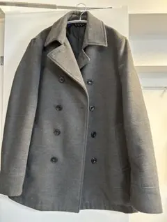 【メンズ】グレー ダブルブレスト ピーコート