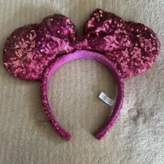 ディズニー カチューシャ スパンコール ピンク