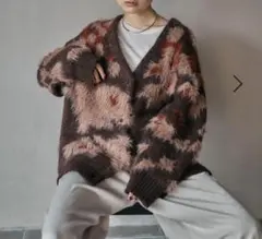 LEPSIM★5ゲージ柄シャギーVカーディガン